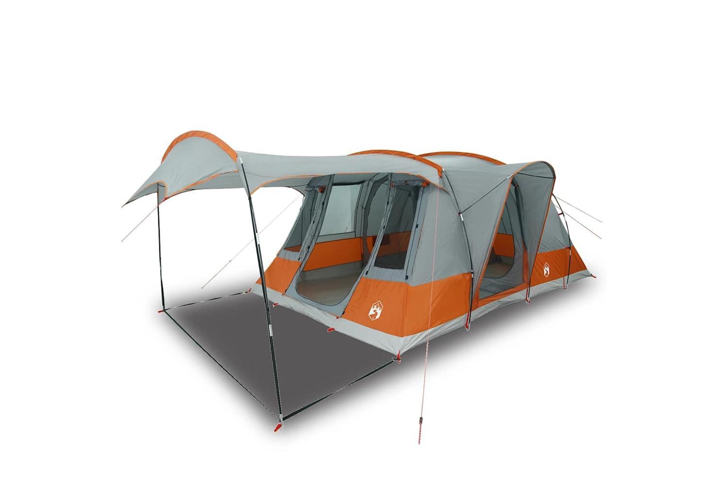 Vidaxl Camping Tent Tunnel 5-person Grey And Orange Waterproof-2