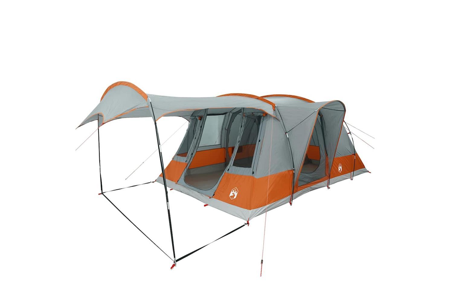 Vidaxl Camping Tent Tunnel 5-person Grey And Orange Waterproof-3