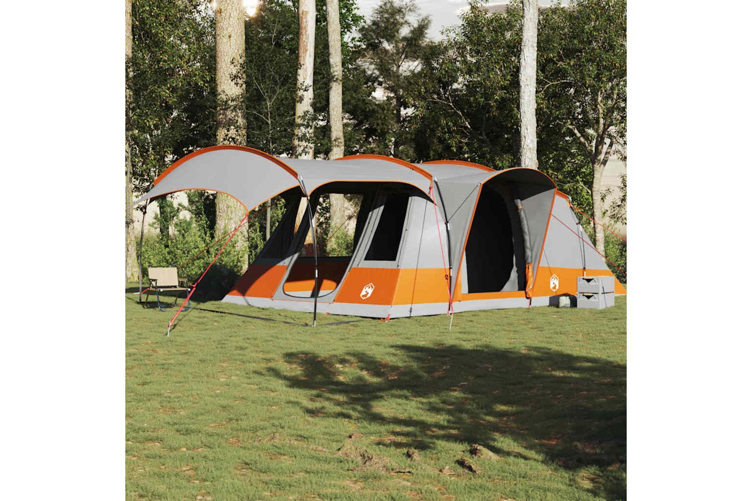 Vidaxl Camping Tent Tunnel 5-person Grey And Orange Waterproof-4