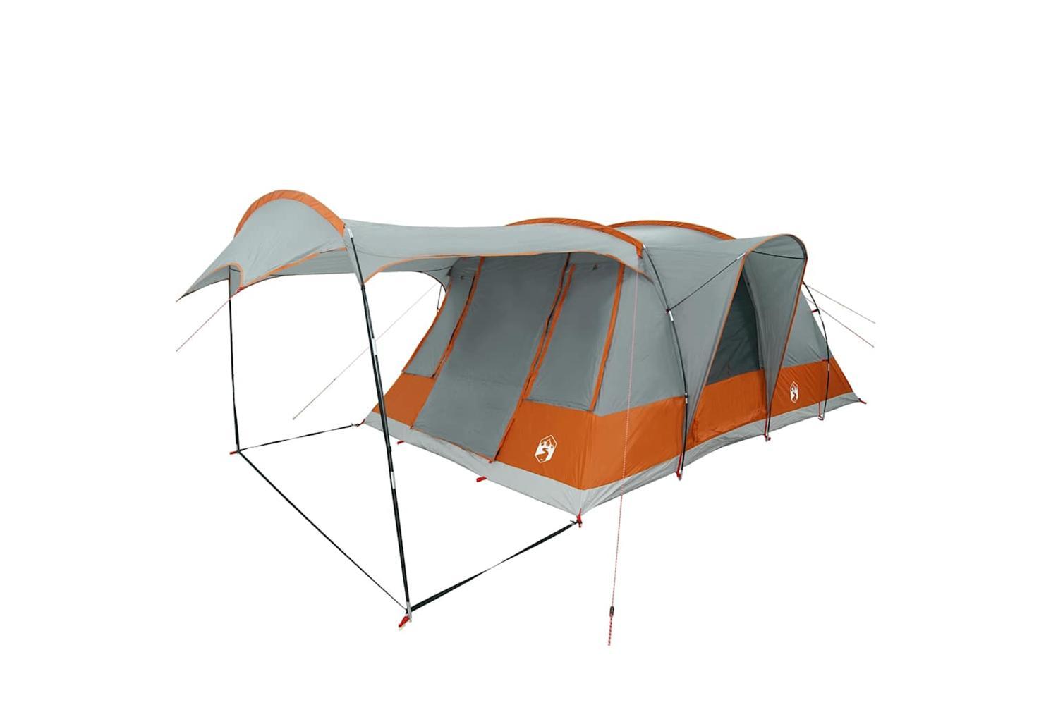 Vidaxl Camping Tent Tunnel 5-person Grey And Orange Waterproof-5