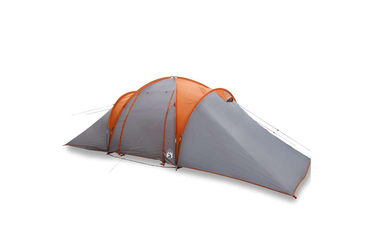 Vidaxl Family Tent Dome 6-person Grey And Orange Waterproof