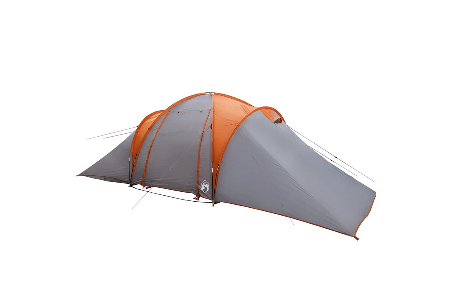 Vidaxl Family Tent Dome 6-person Grey And Orange Waterproof-5