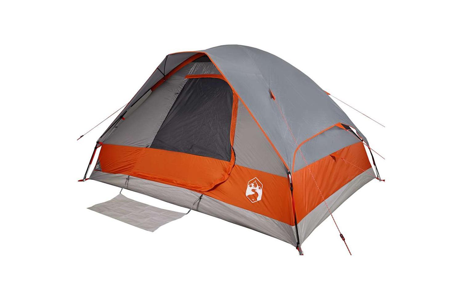 Vidaxl Camping Tent Dome 4-person Grey And Orange Waterproof-4