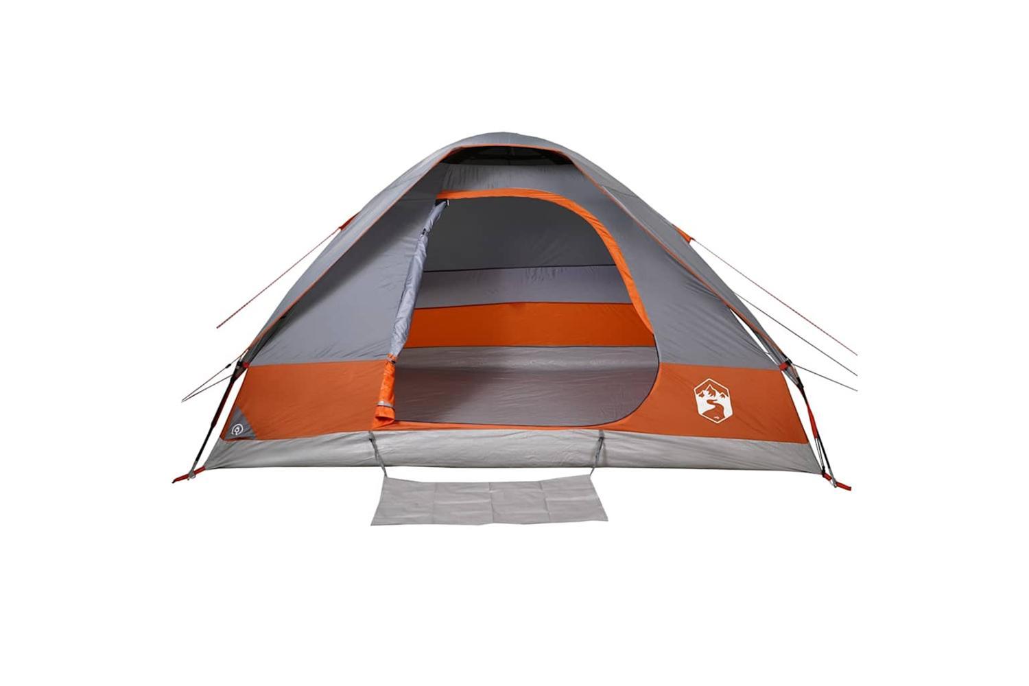 Vidaxl Camping Tent Dome 4-person Grey And Orange Waterproof-7