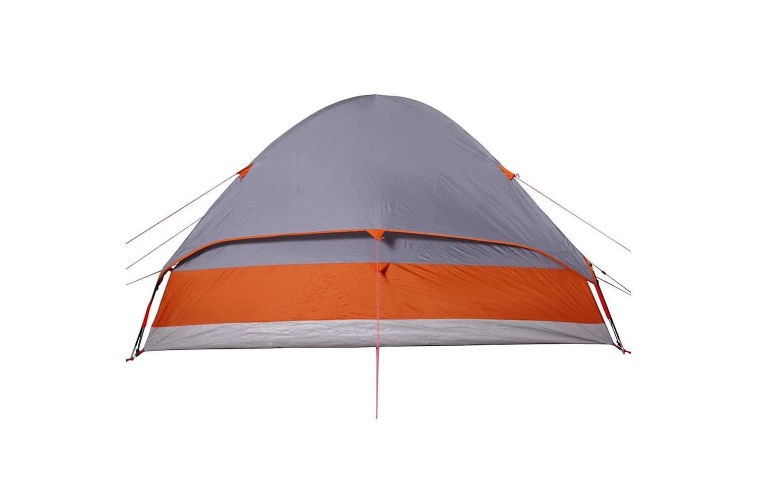 Vidaxl Camping Tent Dome 4-person Grey And Orange Waterproof-10