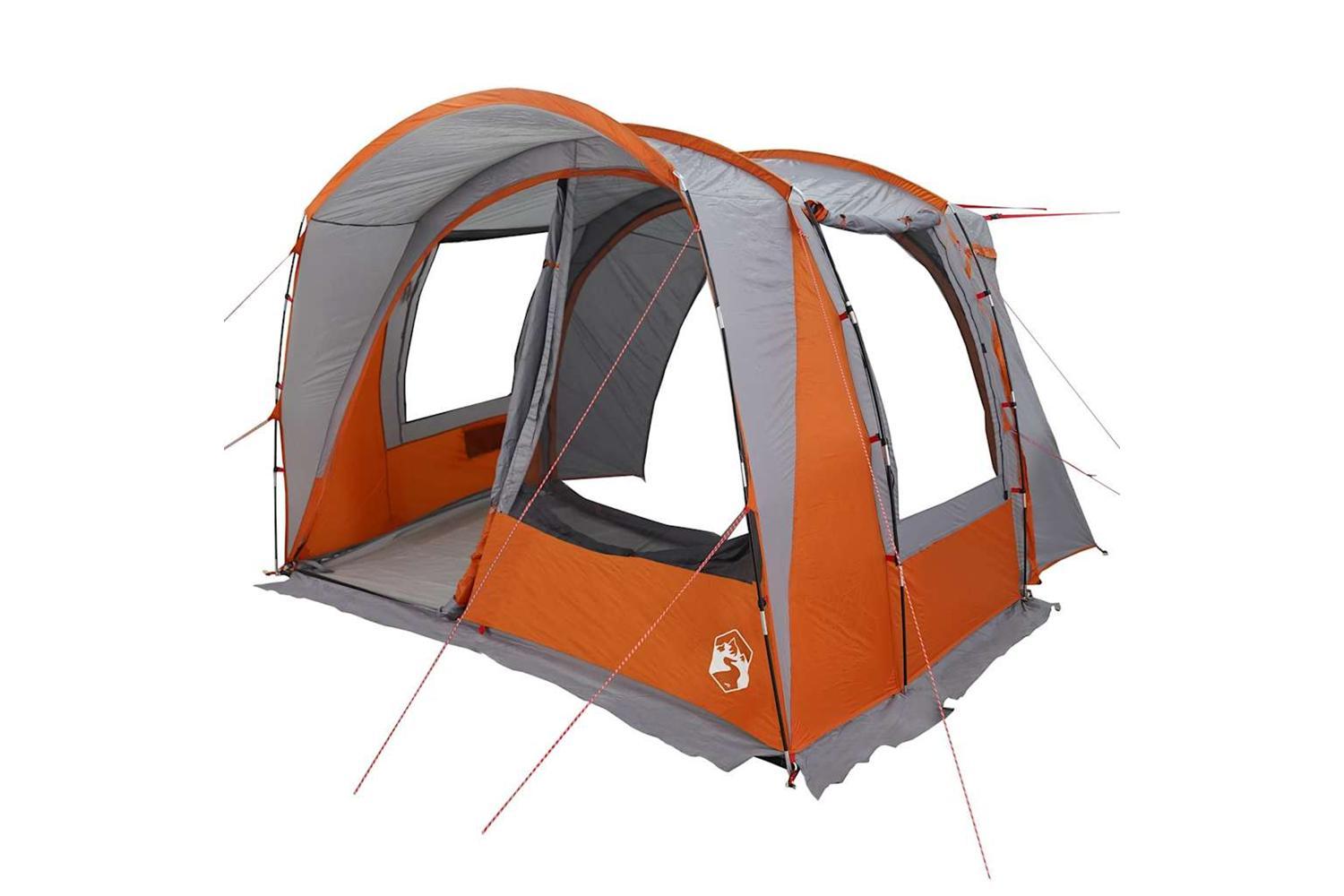 Vidaxl Car Tent 4-person Grey And Orange Waterproof-4