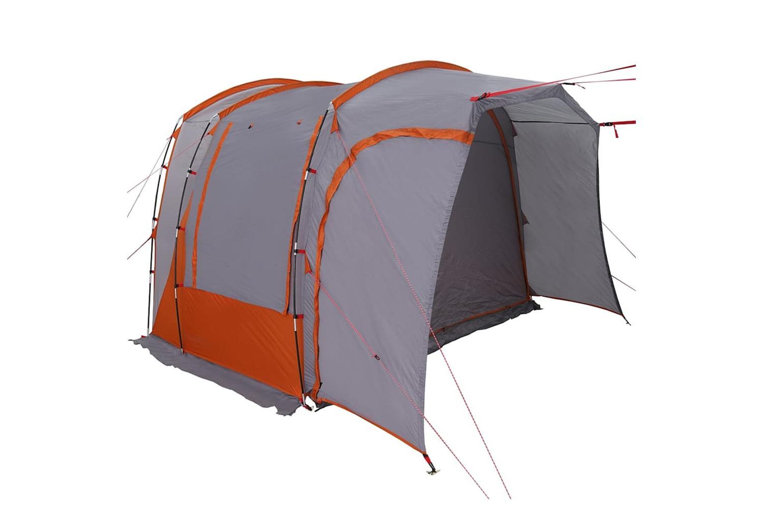 Vidaxl Car Tent 4-person Grey And Orange Waterproof-10