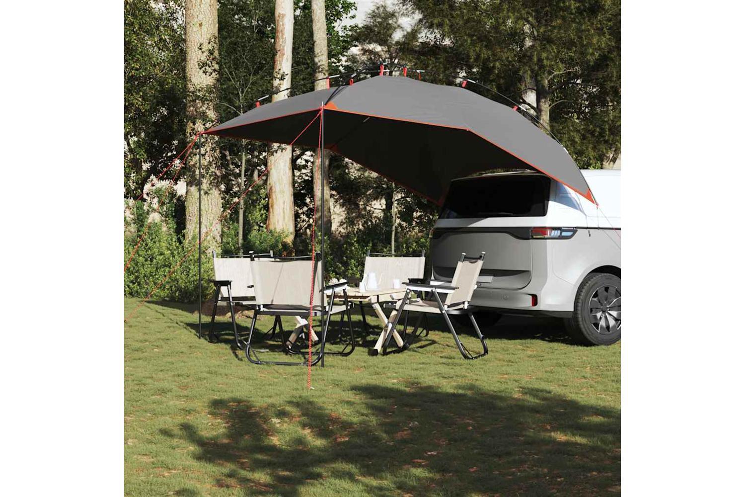 Vidaxl Car Tent Grey And Orange Waterproof-3