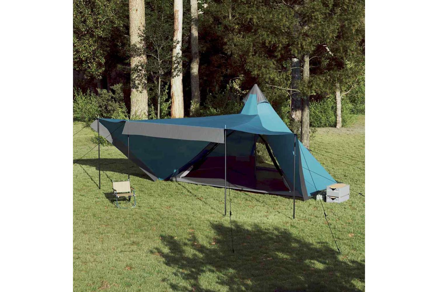 Vidaxl Family Tent Tipi 8-person Blue Waterproof-4