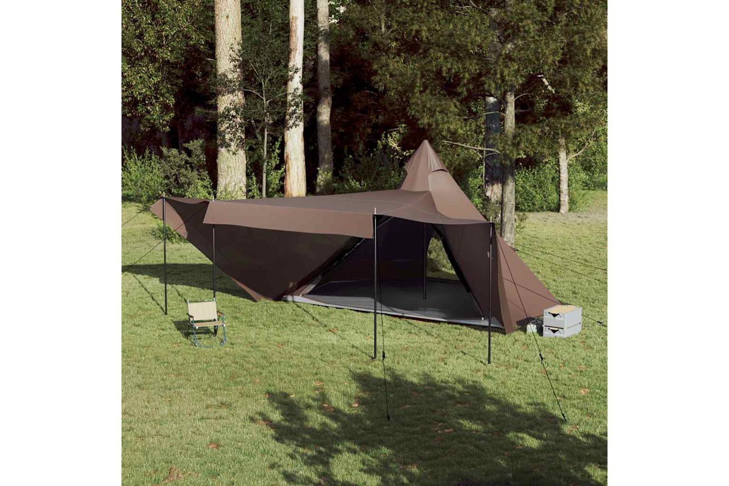 Vidaxl Family Tent Tipi 8-person Brown Waterproof-4