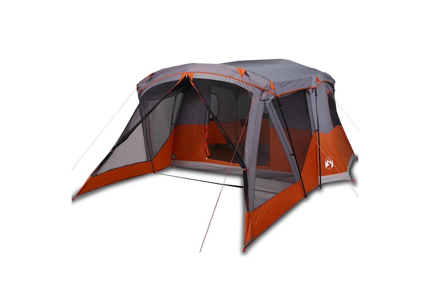 Vidaxl Camping Tent With Porch 4-person Orange Waterproof-2