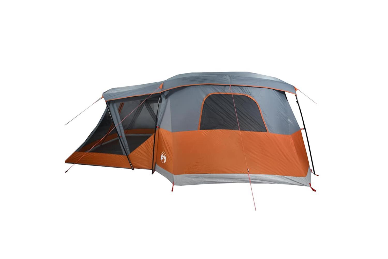 Vidaxl Camping Tent With Porch 4-person Orange Waterproof-8