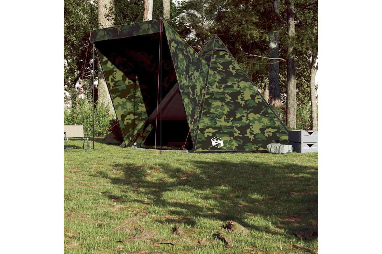 Vidaxl Family Tent Tipi 6-person Camouflage Waterproof-4