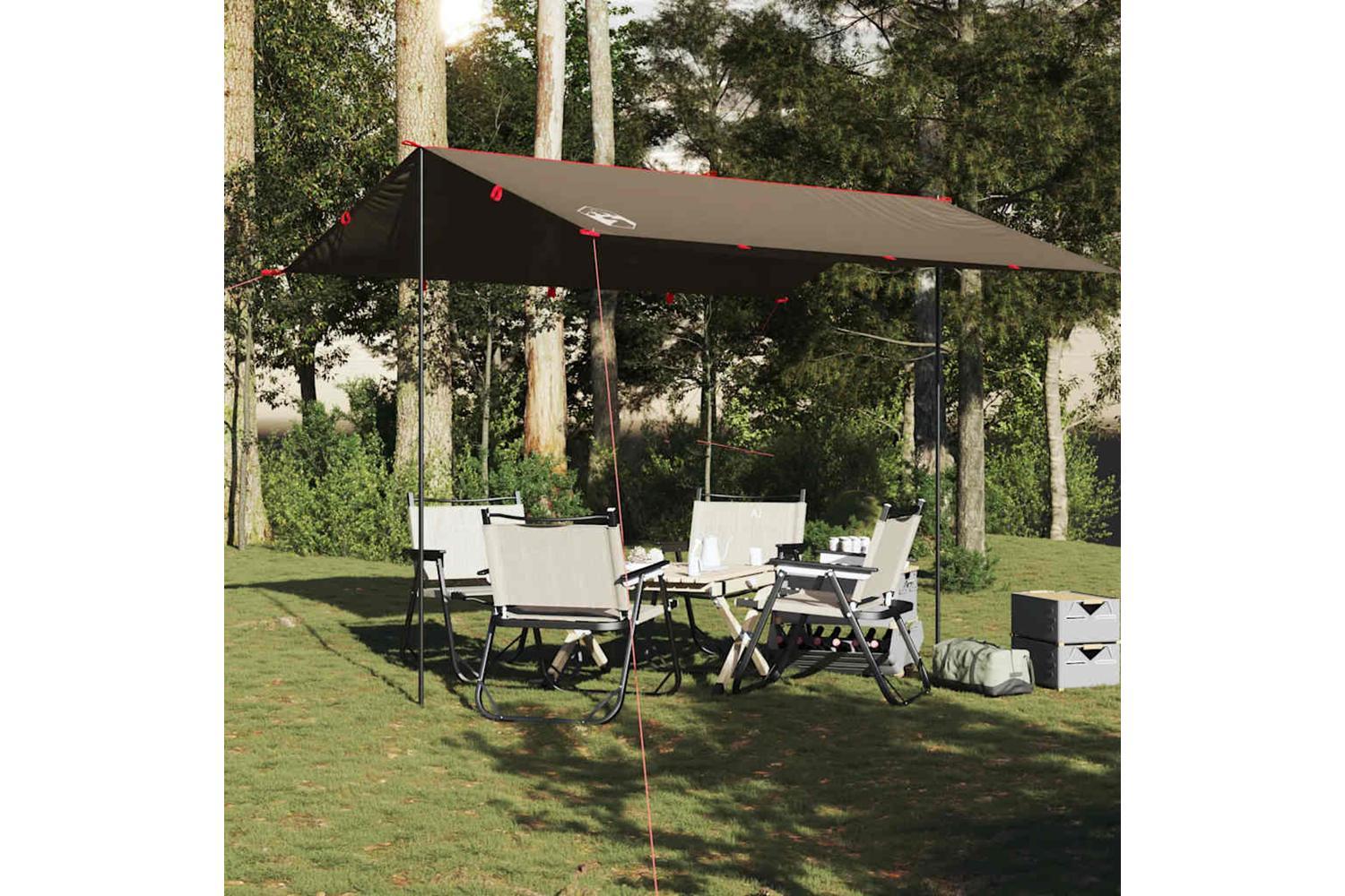 Vidaxl Camping Tarp Brown 366x306 Cm Waterproof-3