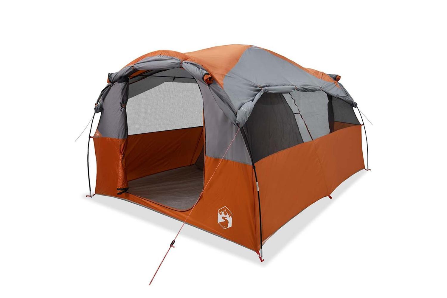 Vidaxl Family Tent Tunnel 6-person Grey And Orange Waterproof-2