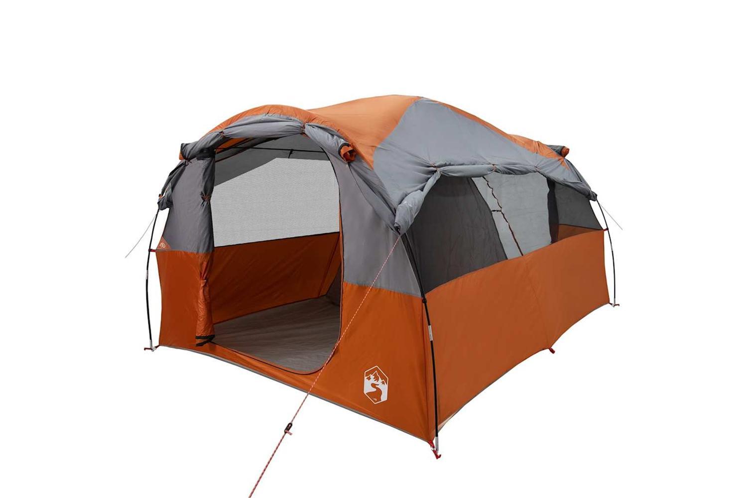 Vidaxl Family Tent Tunnel 6-person Grey And Orange Waterproof-4