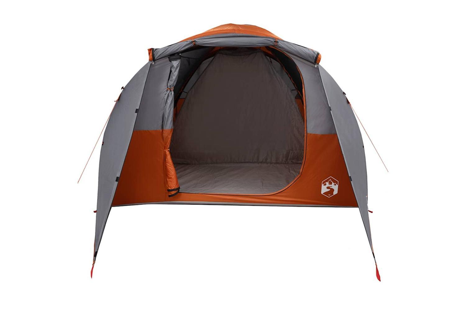 Vidaxl Family Tent Tunnel 6-person Grey And Orange Waterproof-5