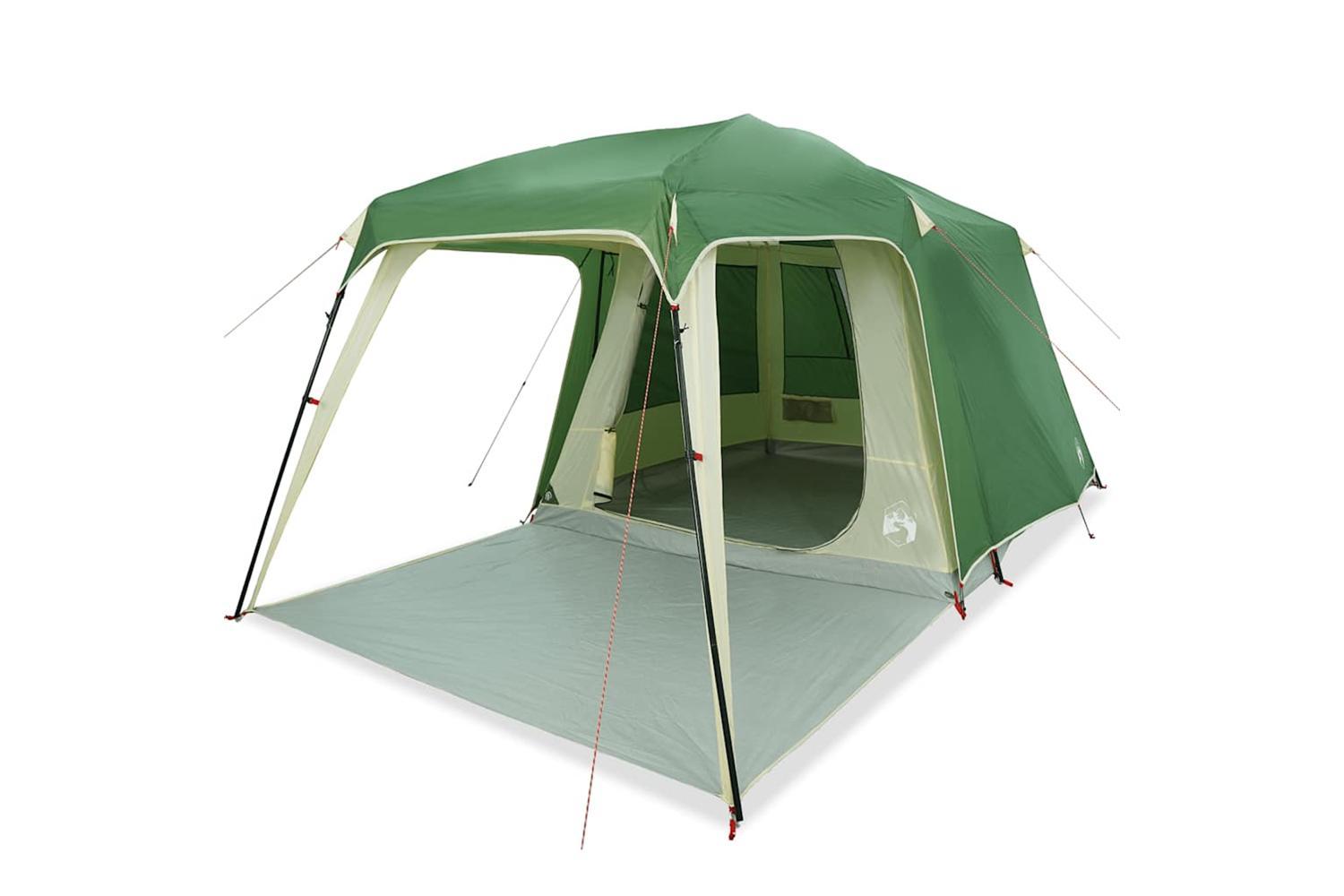 Vidaxl Camping Tent With Porch Dome 5-person Green Waterproof