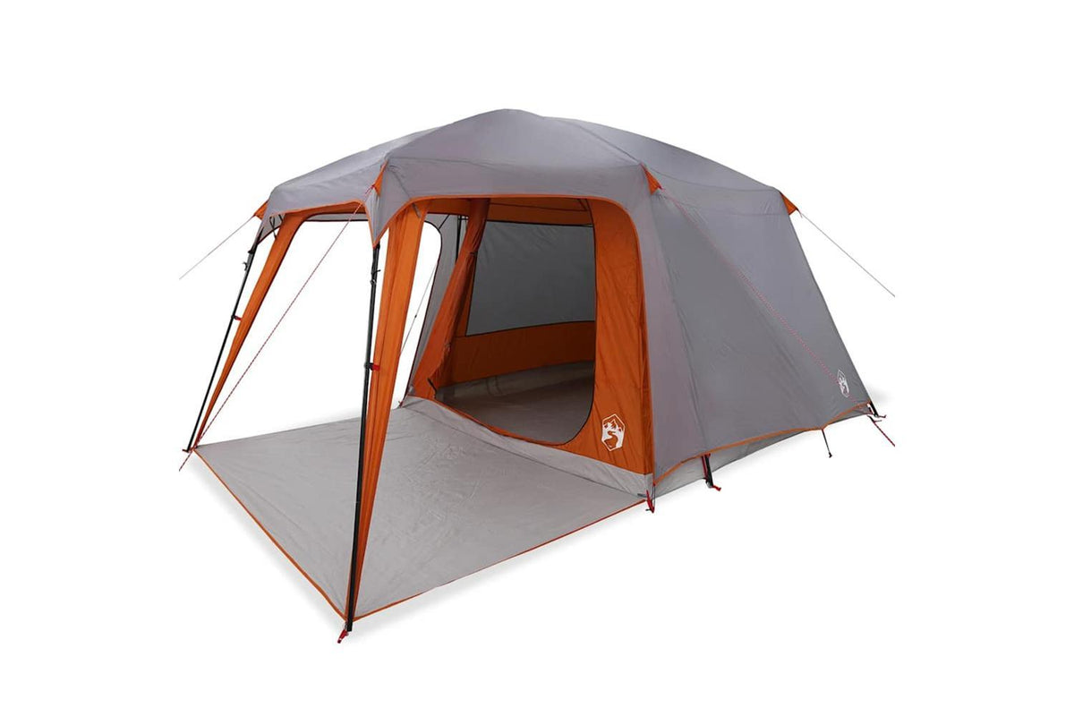 Vidaxl Camping Tent With Porch Dome 5-person Grey And Orange Waterproof-2