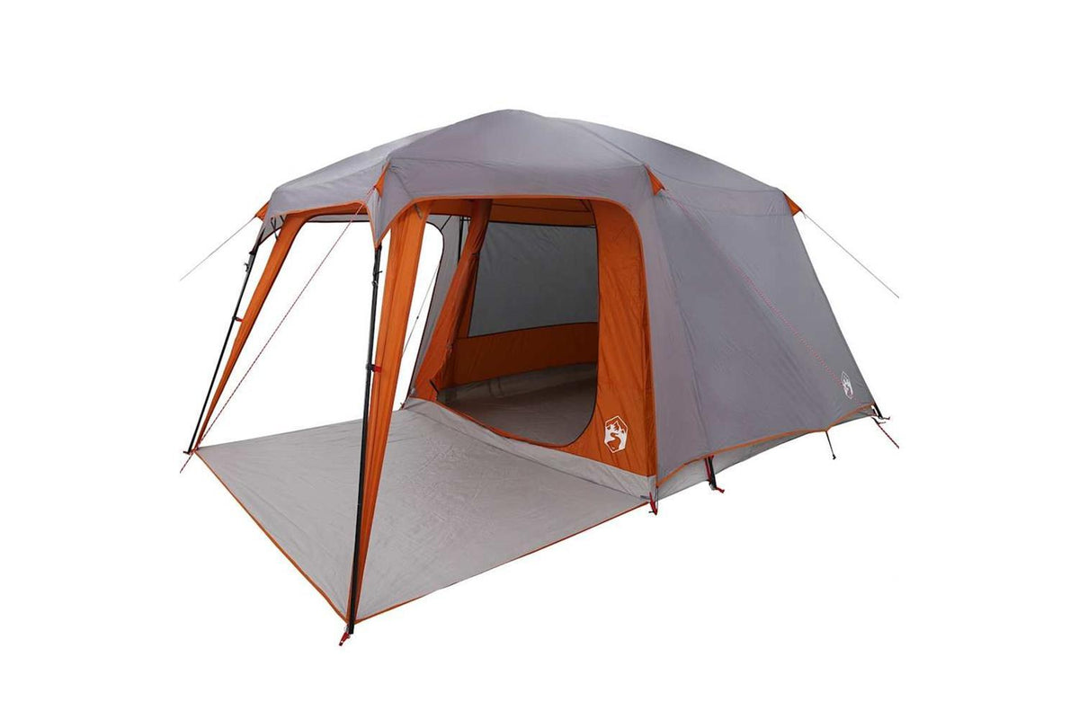 Vidaxl Camping Tent With Porch Dome 5-person Grey And Orange Waterproof-4