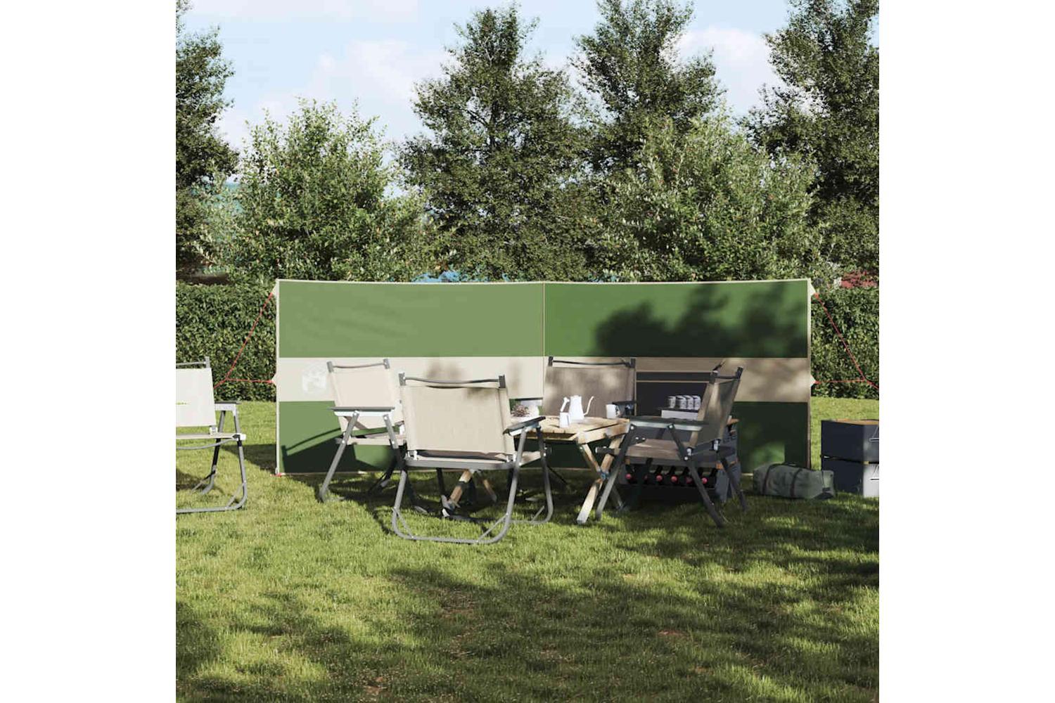 Vidaxl Camping Windbreak Green 344x120 Cm Waterproof-3
