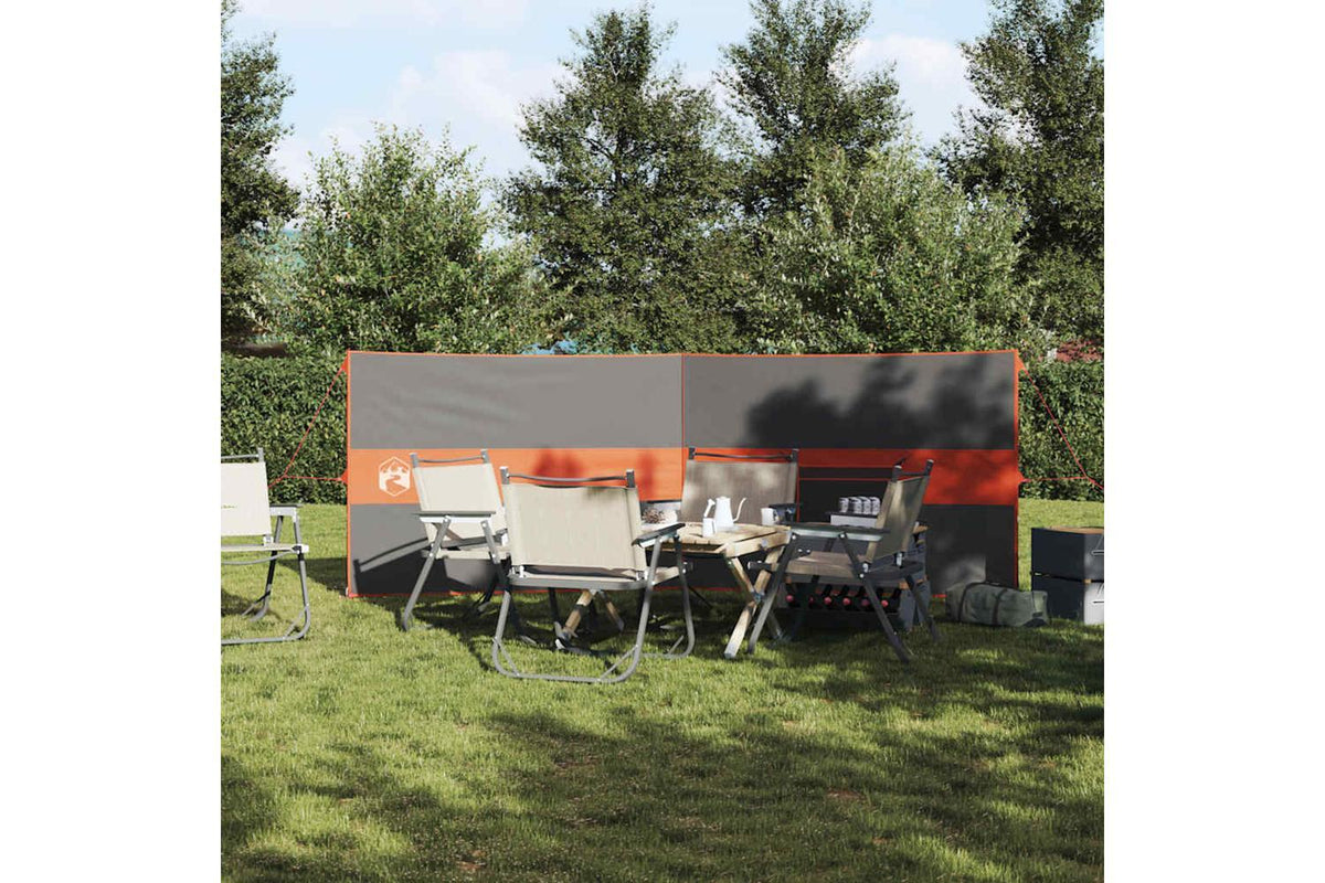 Vidaxl Camping Windbreak Grey And Orange 344x120 Cm Waterproof-3