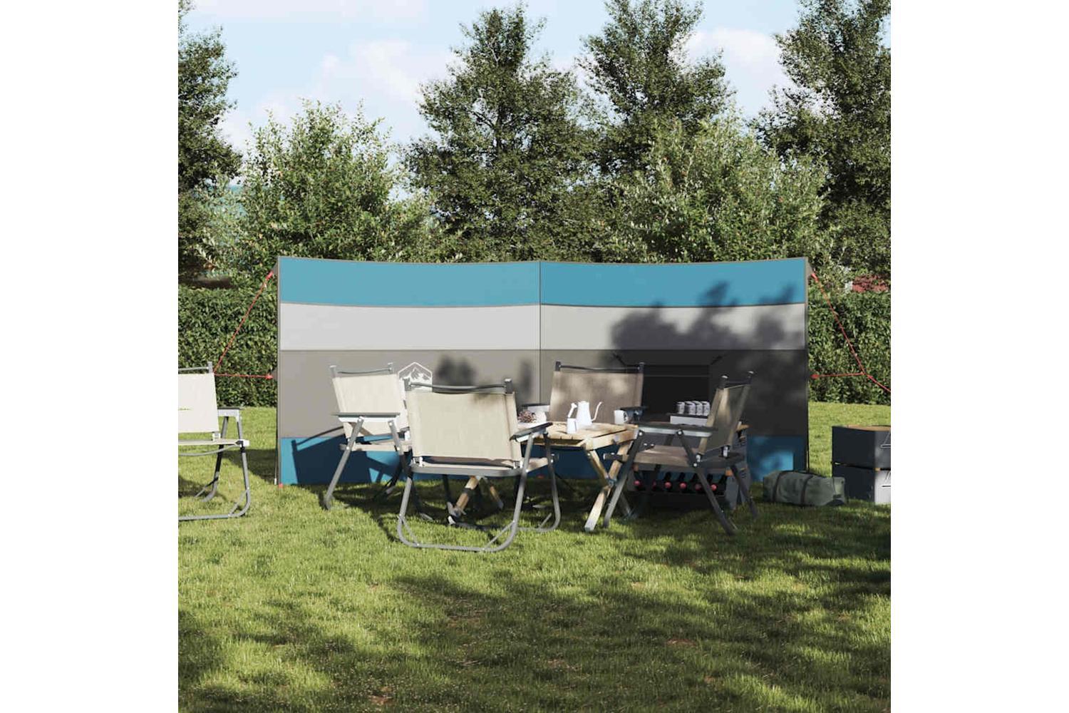 Vidaxl Camping Windbreak Blue 340x130 Cm Waterproof-3