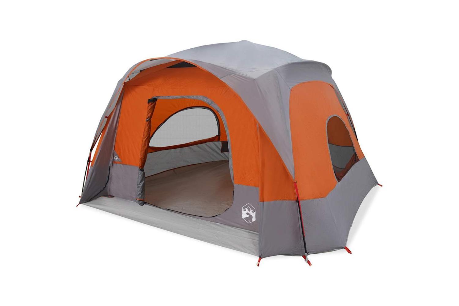 Vidaxl Family Tent Cabin 6-person Grey And Orange Waterproof