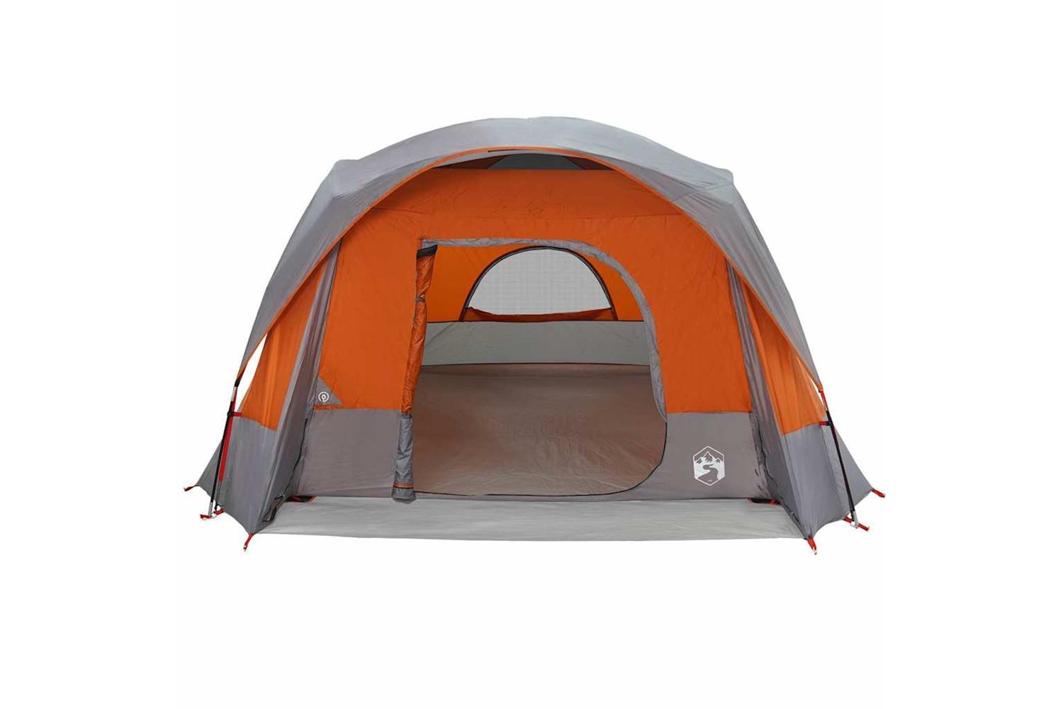 Vidaxl Family Tent Cabin 6-person Grey And Orange Waterproof-5