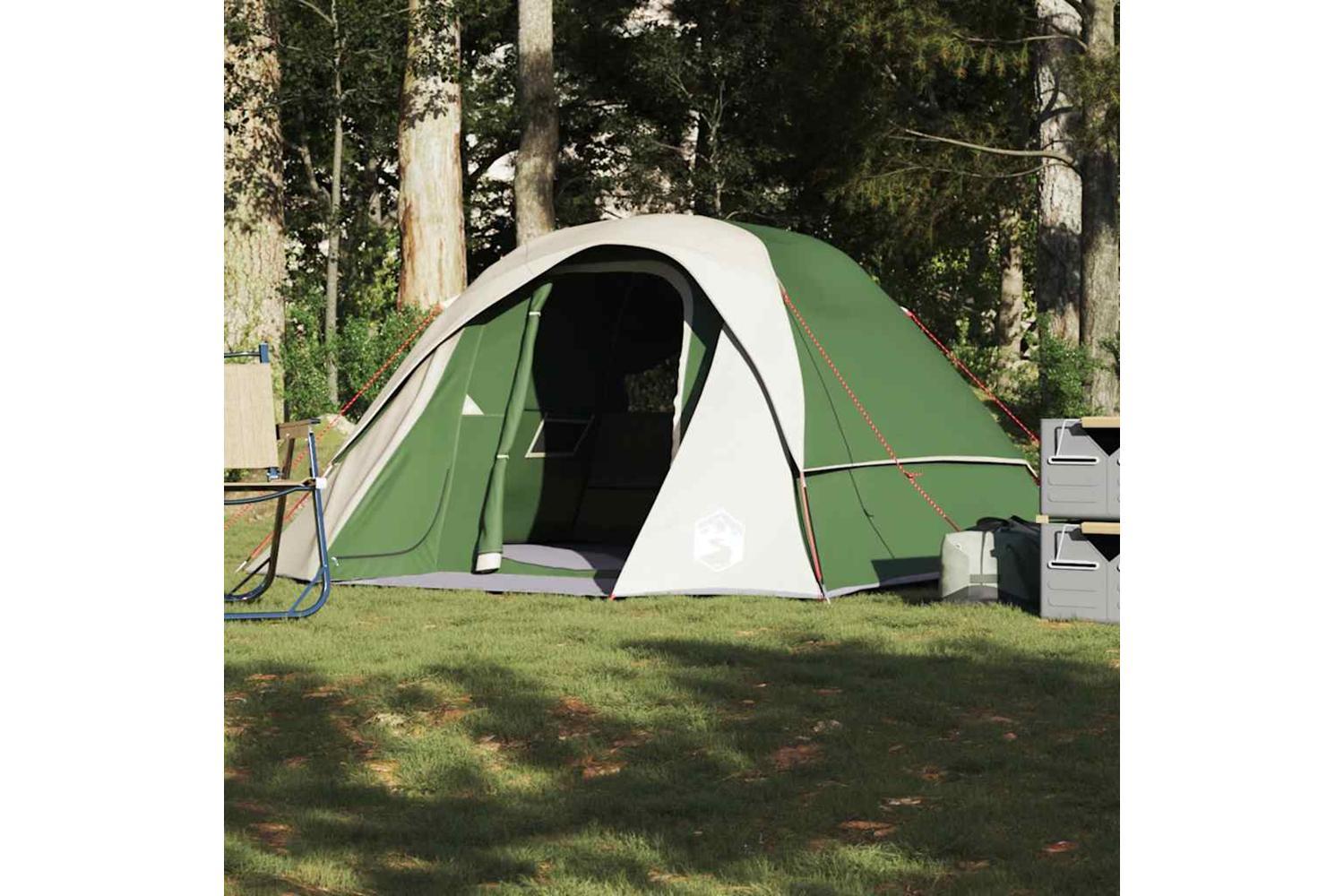 Vidaxl Family Tent Cabin 6-person Green Waterproof-4