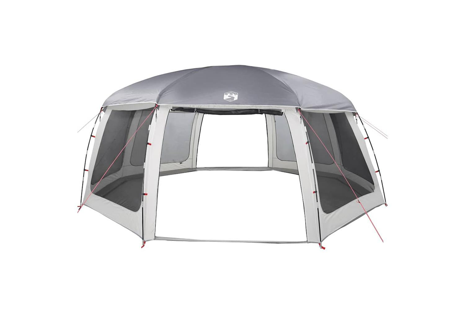 Vidaxl Pool Tent With Removable Fly & Mesh Walls Grey 690x690 Cm-6