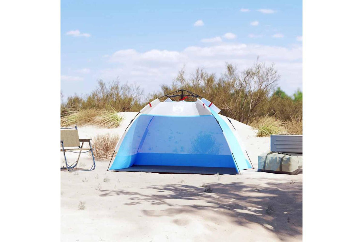 Vidaxl Beach Tent 2-person Azure Blue Quick Release Waterproof-3