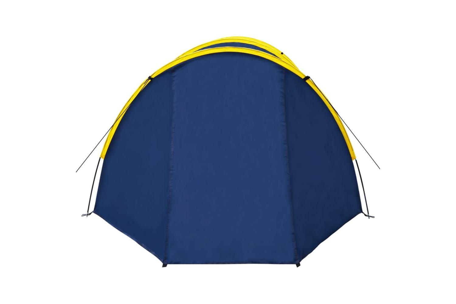 Vidaxl Camping Tent 4 Persons Navy Blue/yellow-4