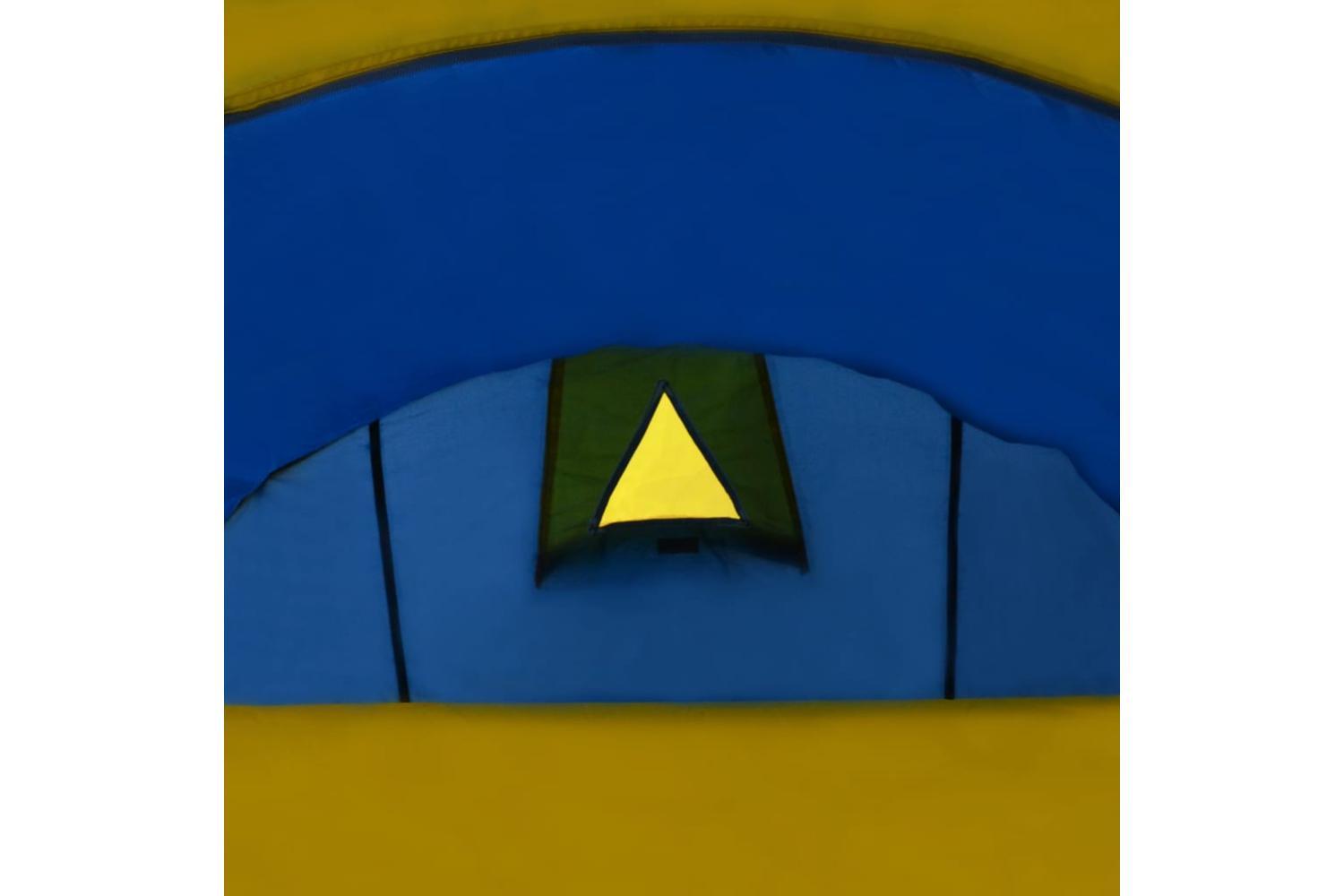 Vidaxl Camping Tent 4 Persons Navy Blue/yellow-5