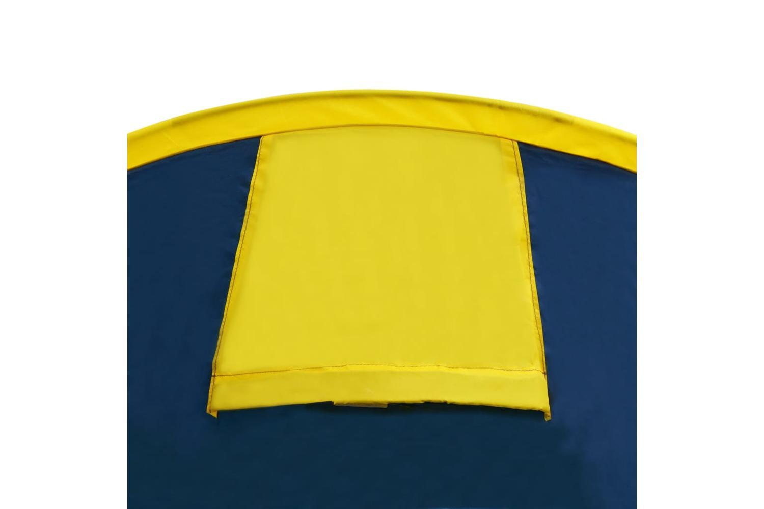 Vidaxl Camping Tent 4 Persons Navy Blue/yellow-6
