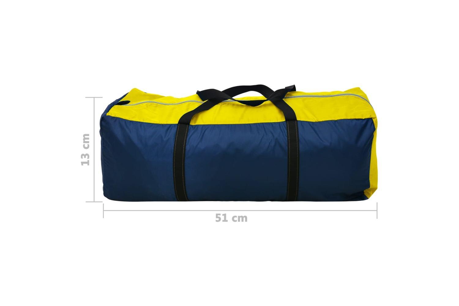 Vidaxl Camping Tent 4 Persons Navy Blue/yellow-8