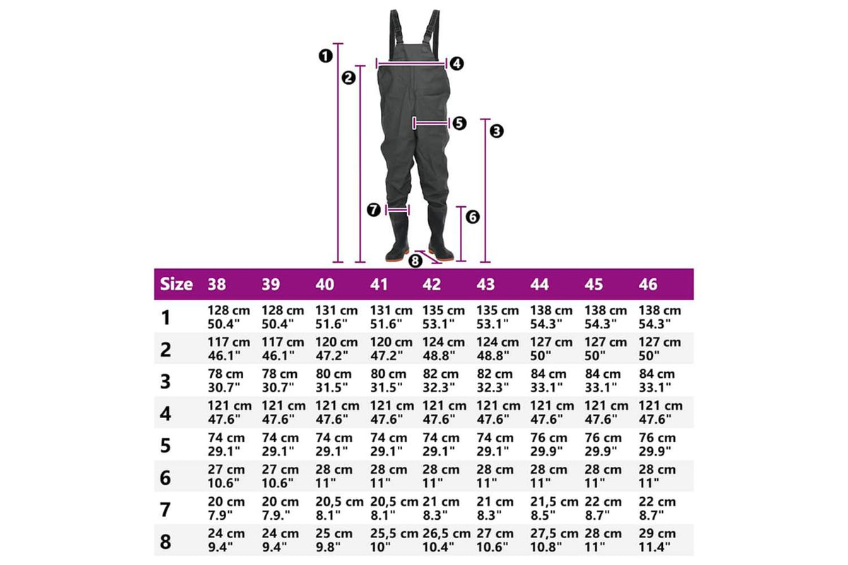 Vidaxl Chest Waders With Boots Dark Green Size 43-8