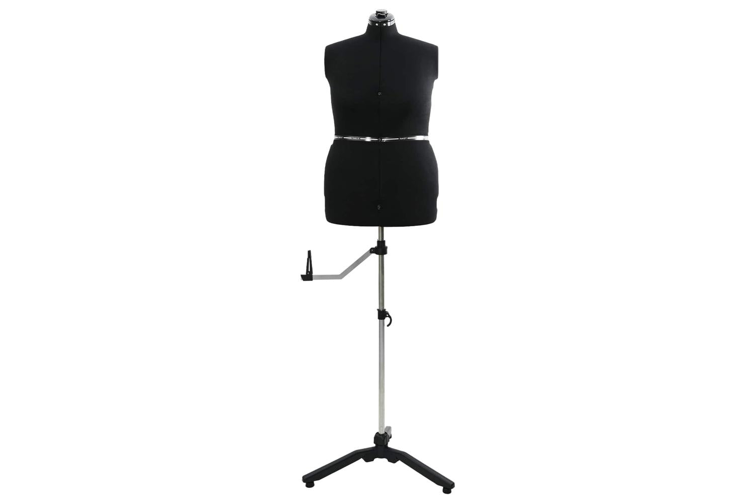 Vidaxl Adjustable Dress Form Female Height Adjustable Black L Velvet-2