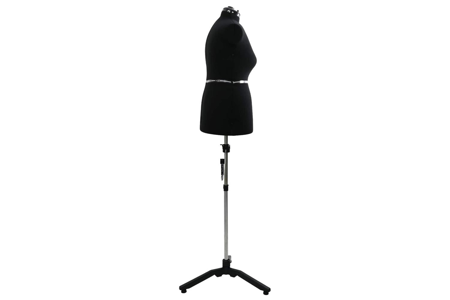 Vidaxl Adjustable Dress Form Female Height Adjustable Black L Velvet-3