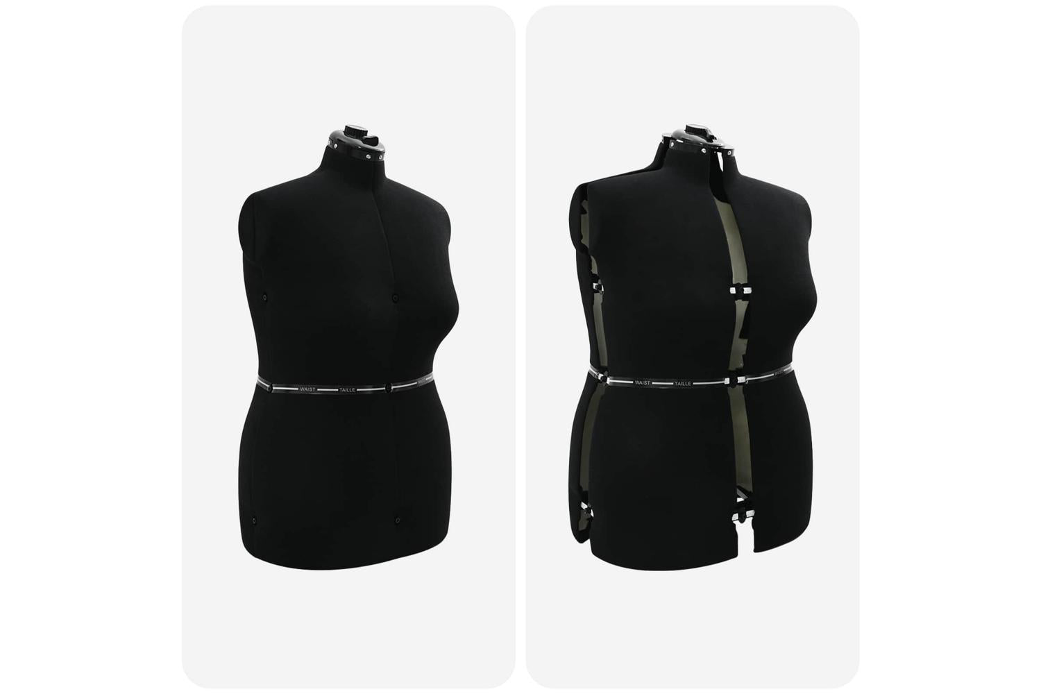 Vidaxl Adjustable Dress Form Female Height Adjustable Black L Velvet-6