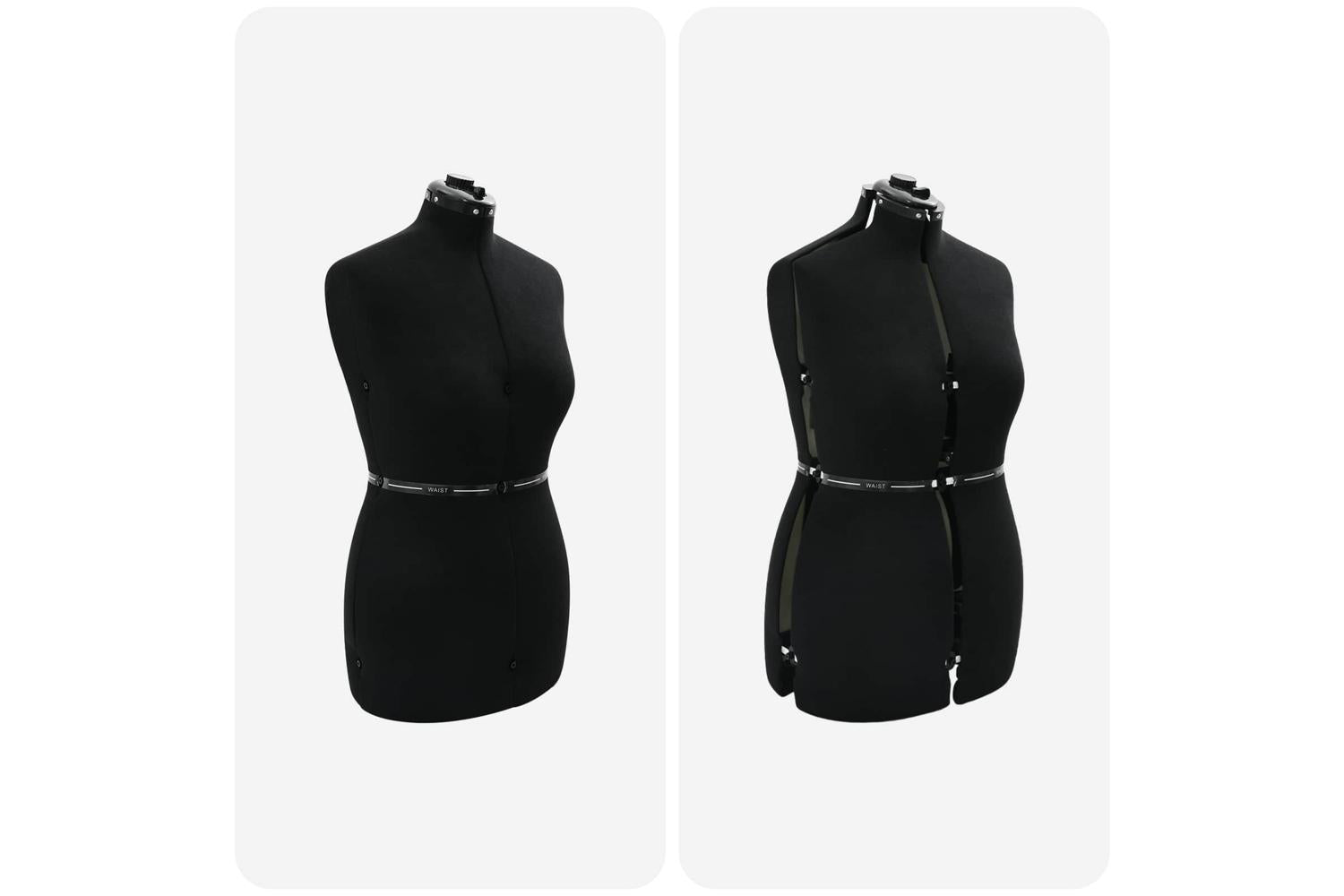 Vidaxl Adjustable Dress Form Female Height Adjustable Black M Velvet-6