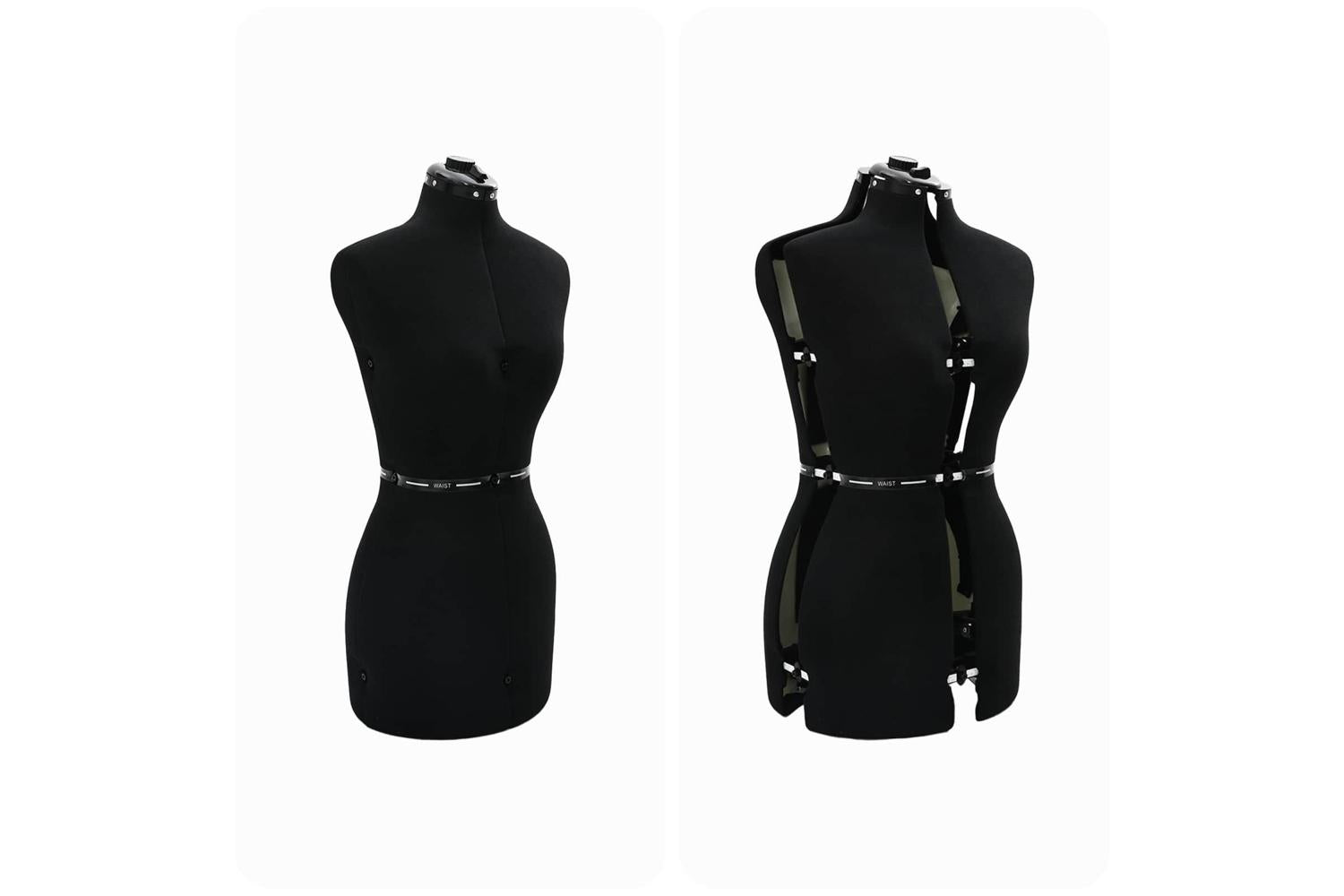 Vidaxl Adjustable Dress Form Female Height Adjustable Black S Velvet-6
