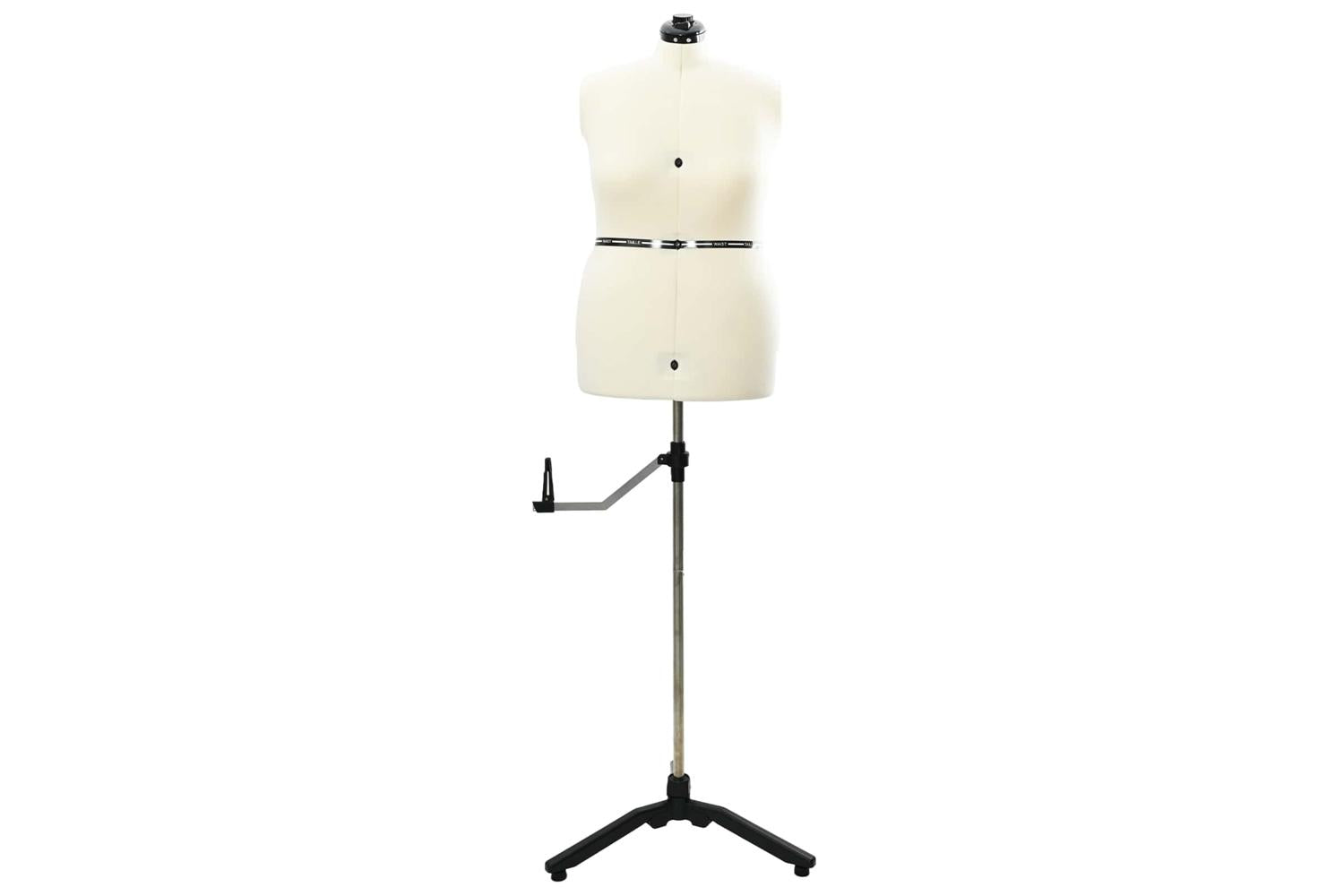 Vidaxl Adjustable Dress Form Female Height Adjustable Cream L Velvet-2