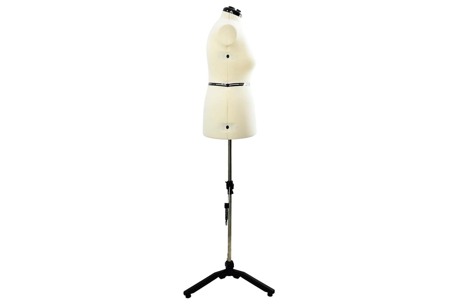 Vidaxl Adjustable Dress Form Female Height Adjustable Cream L Velvet-3