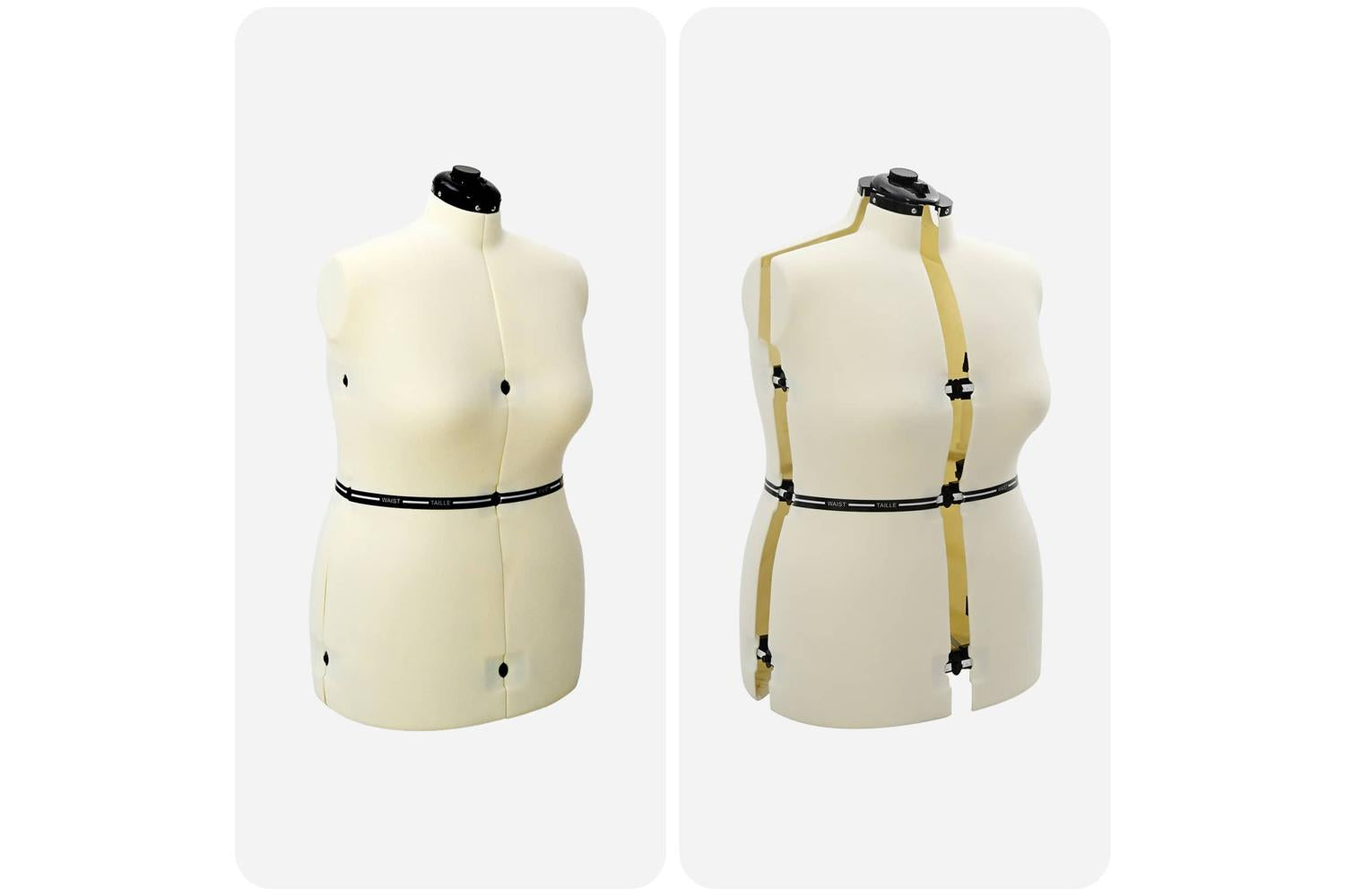 Vidaxl Adjustable Dress Form Female Height Adjustable Cream L Velvet-6