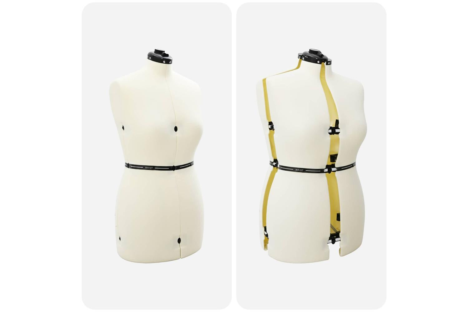 Vidaxl Adjustable Dress Form Female Height Adjustable Cream M Velvet-6