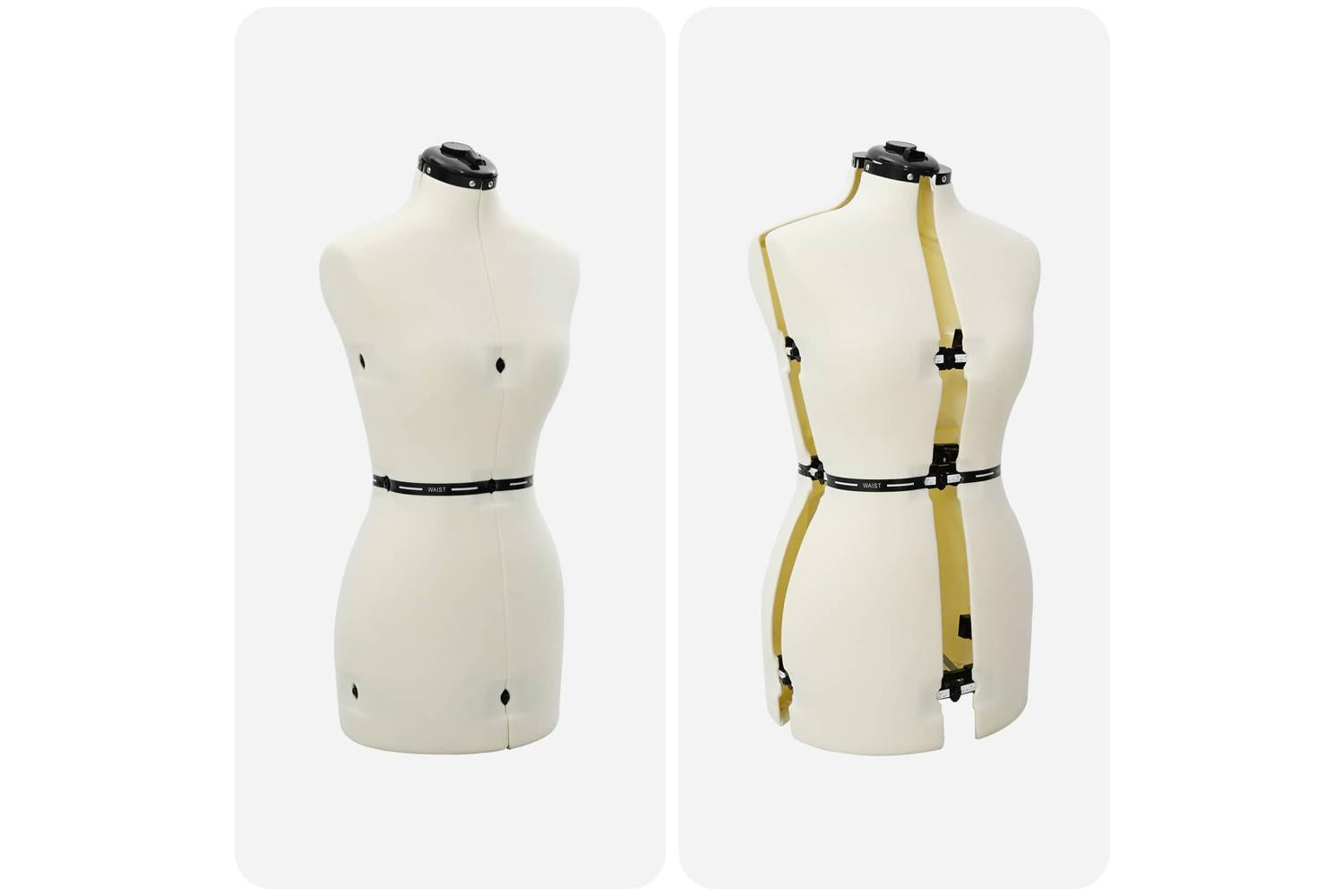Vidaxl Adjustable Dress Form Female Height Adjustable Cream S Velvet-6