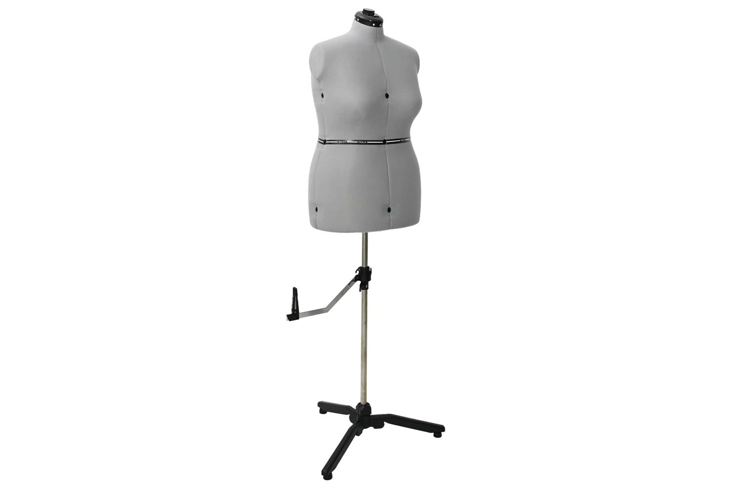 Vidaxl Adjustable Dress Form Female Height Adjustable Grey L Velvet