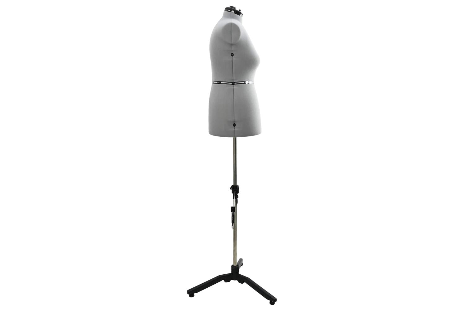 Vidaxl Adjustable Dress Form Female Height Adjustable Grey L Velvet-3