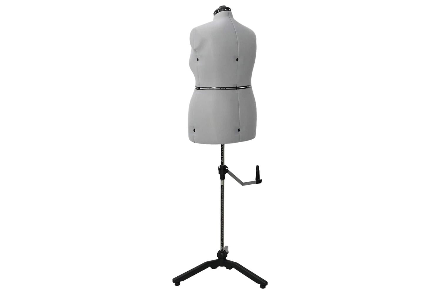 Vidaxl Adjustable Dress Form Female Height Adjustable Grey L Velvet-4